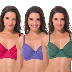 Women's Plus Size Unlined Minimizer Underwire Full Figure Bra-3Pack - Picture 1 of 6
