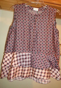 RENE LEZARD TOP SMANICATO MULTICOLORE MISTO SETA ORLO ARRICCIATO NUOVO CON ETICHETTE 34/S - Foto 1 di 11