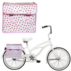 Pink Polka Dot Vinyl Bicycle Bag - Picture 1 of 1