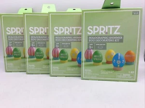 4 EA Spritz Holographic Egg Coloring Stickers Eggs Easter Dye Decorating Kit - Picture 1 of 4