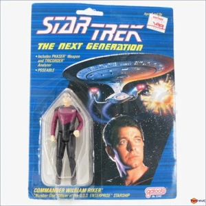 Star Trek The Next Generation Commander Riker action figur 1988 by Galoob - worn - Picture 1 of 2