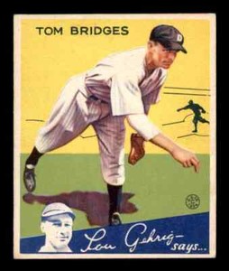 1934 Goudey #44 Tommy Bridges - VG-EX (Crease)