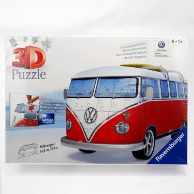 Ravensburger Puzzle 3D Volkswagen VW Bus Red T1 Surfer Edition 187 Pieces - Image 1 of 4
