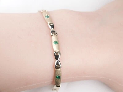 Pulsera Esmeralda Colombiana 7 RD. Minas Muzo finas de oro de 14 quilates de 0,50 quilates Foto 1 de 4