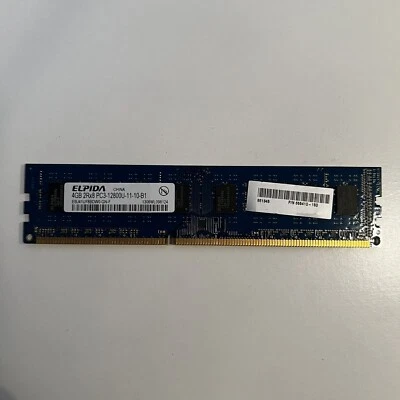 Elpida 4GB 2RX8 PC3-12800U DDR3 Desktop Memory Ram EBJ41UF8BDW0-GN-F - Image 1 of 2