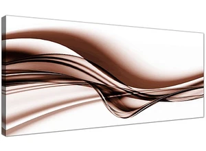 Brown Large Canvas Wall Art of Modern Abstract  - 120cm x 50cm - 1034 - Picture 1 of 4