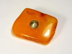 Vintage Baltic Amber Stone Brown Natural Old Gemstone Genuine With Hole 5982 - Picture 1 of 10