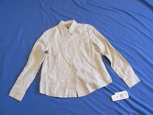 New Women's "Jones New York Country" Button Up Floral Linen Blouse 12P 12 Petite - Picture 1 of 5