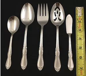 Oneida Homestead Simeon L & George H Rogers Stainless 5 Piece Hostess Set - Picture 1 of 5