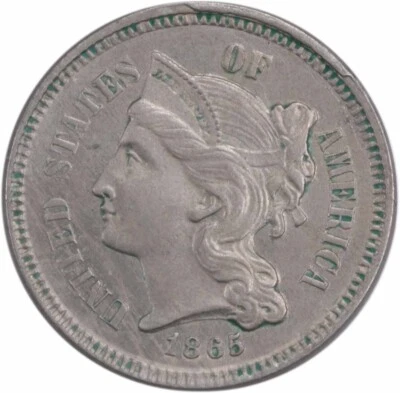 1865 Three Cent Nickel Choice BU Uncertified #244 - Image 1 of 2