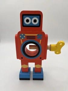 Retro Wooden Small Red Robot Nut Cracker Twist Key By Suck UK 8.5” - Picture 1 of 5