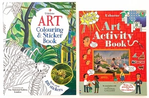 Usborne Art Colouring Sticker Activity Book Bundle New Children Educational Fun - Imagen 1 de 2