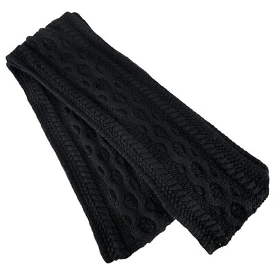 Nueva bufanda de fuelle tejida con cable negra Calvin Klein 100 % acrílico 8” de ancho 98” de largo Foto 1 de 4