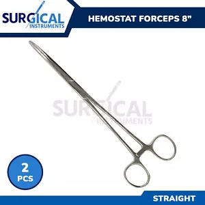 2 Pcs Rochester Pean Hemostat Locking Forceps 8" Straight Surgical German Grade - Picture 1 of 8