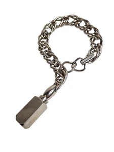 Vintage Schnupftabak Parfüm Fläschchen Flakon Bettelarmband MCM Chunky Kette silberfarben - Bild 1 von 11