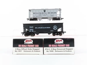 LOT of 2 HO Scale Atlas 1857/1808 D&H Delaware & Hudson 2-Bay Hopper Cars - Picture 1 of 18