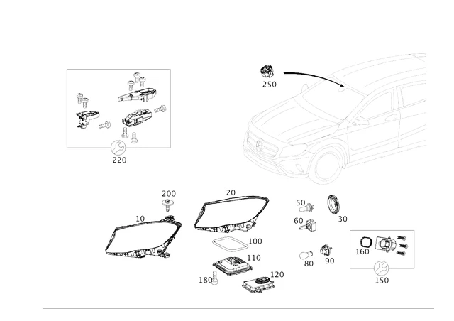 Mercedes Benz Genuine GLA45 AMG GLA250 2015-2020 Right Lamp Unit 1569061200 - Image 1 of 1
