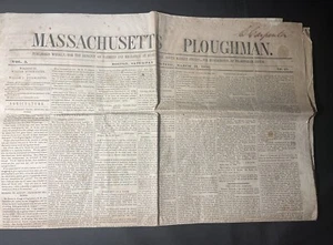 1846 Quincy Farmers Market Zeitung Boston mechanisch Landwirtschaft Farm Tools - Bild 1 von 8