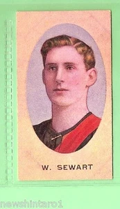 #2.  1910 AUSTRALIAN FOOTBALLERS CIG. CARD - W.  SEWART, ESSENDON - Bild 1 von 2
