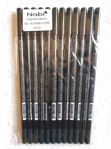Eyeliner Pencil M. Green Glitter Color 12 Eyeliner Pencils Lot 7" Long - Picture 1 of 3