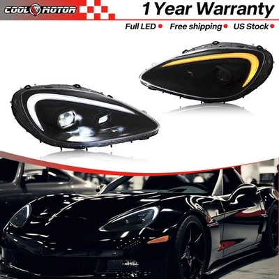 Par de faros proyectores LED para 05-13 Chevrolet Corvette C6 faros LED DRL Foto 1 de 4