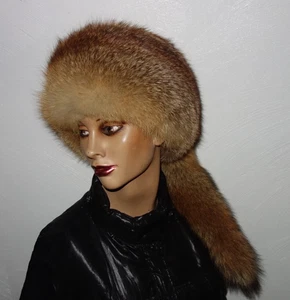 Cappello pelliccia di volpe vera pelliccia cacciatore cappello pelliccia inverno volpe caccia red fox hat - Foto 1 di 7