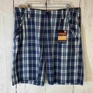 Pantalones Cortos Wrangler Para Hombre 36 Azul A Cuadros Frente Plano 100% Algodón Informales Verano Nuevos - Imagen 1 de 7