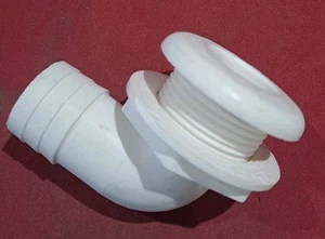 Montaje TH Marine 1 1/8 x 90 grados blanco a través del casco - Imagen 1 de 3