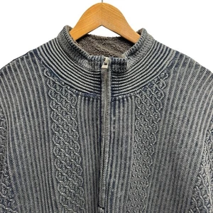 Carbon 2 Cobalt Herren XL blau Zopfmuster durchgehender Reißverschluss Fischer Strickjacke Pullover euc - Bild 1 von 5