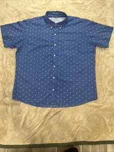IZOD Button Up Men’s Shirt All Over Print Pink Flamingo Design AOP XXL 2XL - Picture 1 of 3