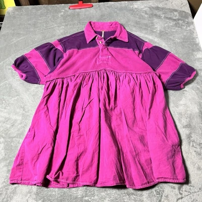 Mini Vestido Free People Remi Rugby Talla en Rosa/Púrpura Rayas Cuello Talla S Foto 1 de 4