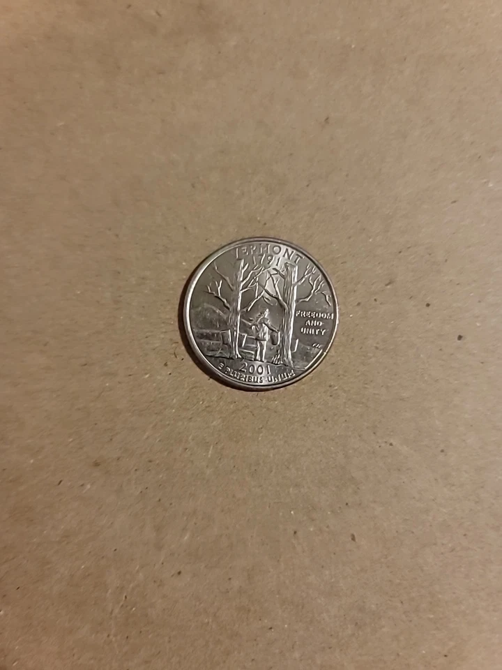 2001-P 25C Vermont 50 States Quarter A.U. - Image 1 of 2