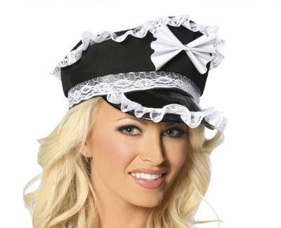 Mujer NUEVO Sexy ROMA Francesa MAID Encaje RECORTADO Gorra Visera SOMBRERO Disfraz ACCESORIO Foto 1 de 2