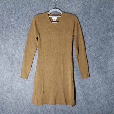 Vestido Suéter De Colección Banana Republic S Marrón 100% Lana Merino Largo Slv Minimalista Foto 1 de 4