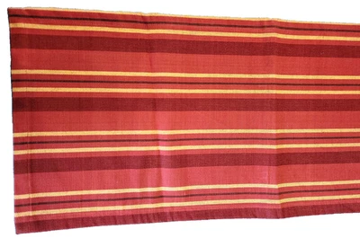 Thanksgiving Fall TABLE RUNNER 72 x 14.5" STRIPE Heavy Cotton Orange Rust Gold - Image 1 of 4