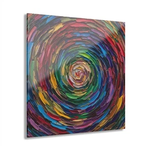 Immersive Vortex: Abstract Color Spiral Acrylic Panel - Picture 1 of 6