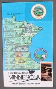 MayfairStamps US FDC 2008 Minnesota Flags of the Nation First Day Post Card aau_ - Picture 1 of 2
