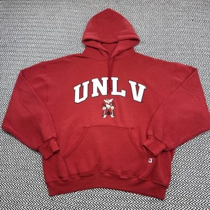 Felpa con cappuccio rossa vintage Russell Athletics University Nevada Las Vegas UNLV Rebels - Foto 1 di 6