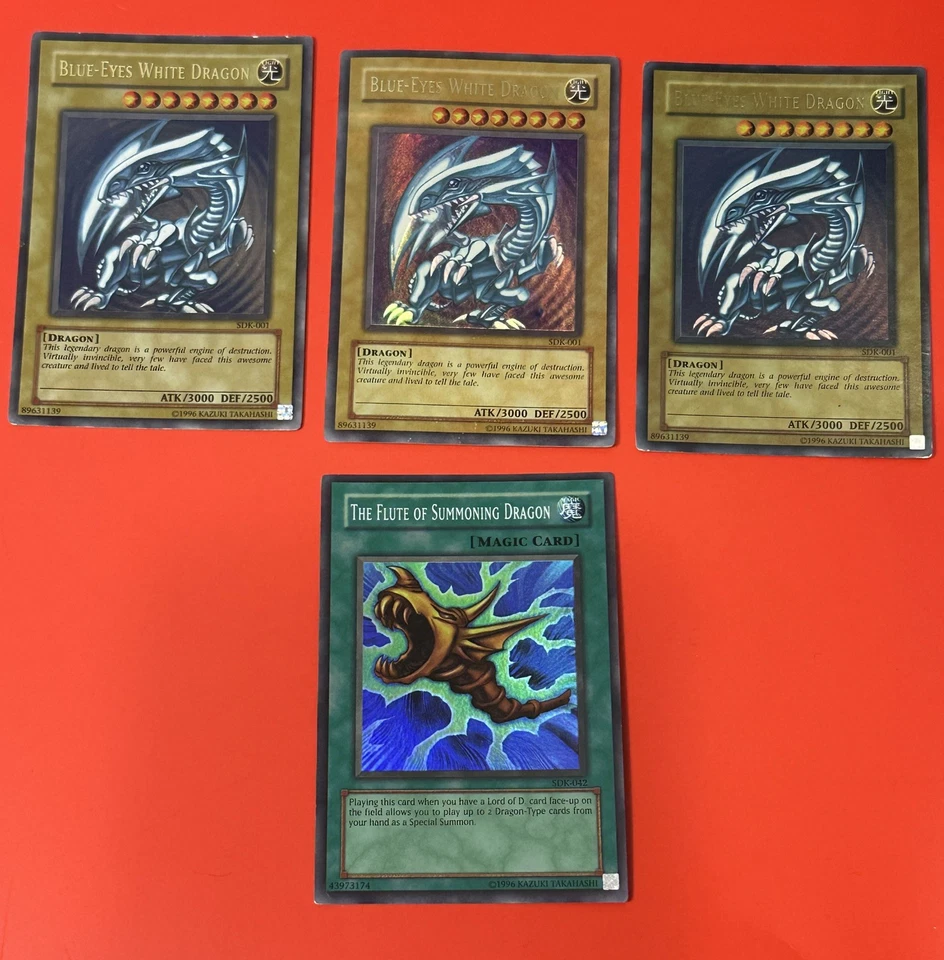 Blue Eyes White Dragon SDK-001 Yugioh LP-MP Lote de 3 Foto 1 de 4