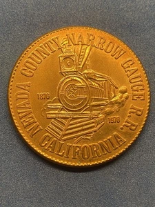Condado de Nevada 1876-1976, aprox. Calibre estrecho R.R. ¡Ficha de latón! - Imagen 1 de 5