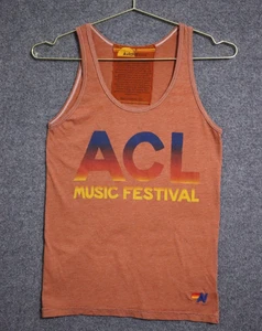Aviator Nation Shirt Women Small Orange ACL Music Festival Tank Top Texas Flag - Picture 1 of 7