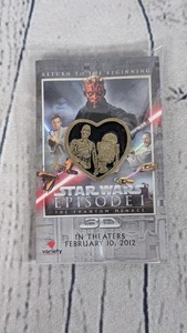 Star Wars VARIETY Heart Pin The Phantom Menace Episode 1 R2d2 and C3po NIP - Picture 1 of 2