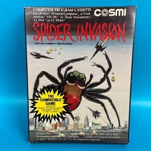 Rara cassetta Spider Invasion in scatola per Commodore/Atari 400/800/1200XL completa - Foto 1 di 8