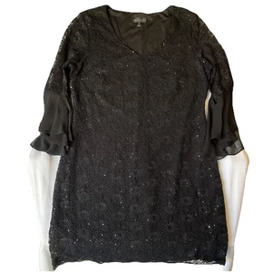 Connected Apparel Damen Kleid 14P Schwarz Polyester Blumen Etui Pailletten Party - Bild 1 von 11