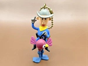 2002 Rudolph Island of the Misfits Cowboy on Ostrich Keychain 3" Figure - Picture 1 of 3