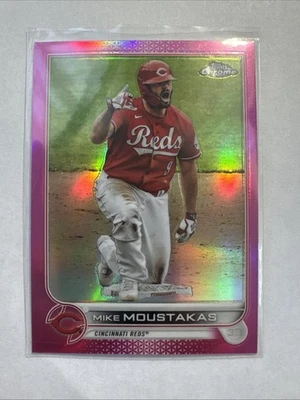 2022 Topps Chrome - Mike Moustakas #56 Pink Refractor - Image 1 of 2