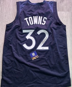 Maglia Karl-Anthony Towns autografata Timberwolves NBA Pro-Style Jersey con certificato di autenticità - Foto 1 di 5