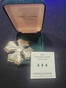 Vintage 1996 Reed & Barton Sterling Silber Weihnachtskreuz Ornament - Bild 1 von 3