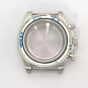 40mm Stainless Steel Sapphire Glass Watch Case For VK63 Quartz Movement Parts - Picture 1 of 5