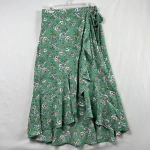 Max Studio Midi Rock Damen Medium Wickel Blumen grün Landhaus Kern fließend - Bild 1 von 11
